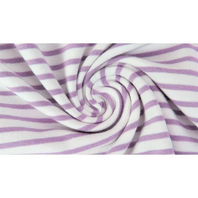 Stripes 2mm/5mm - Soft Lilac and White - Yarn Dyed