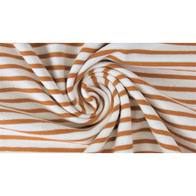 Stripes 2mm/5mm - Biscuit and White - Yarn Dyed