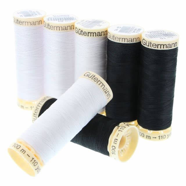 GÜTERMANN 7 pc MCT Sew-all 100m Thread Set - Black and White (Value Pack)