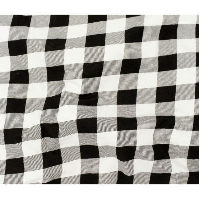 Bamboo Jersey Plaid - Black and White Col.01 25mmx25mm