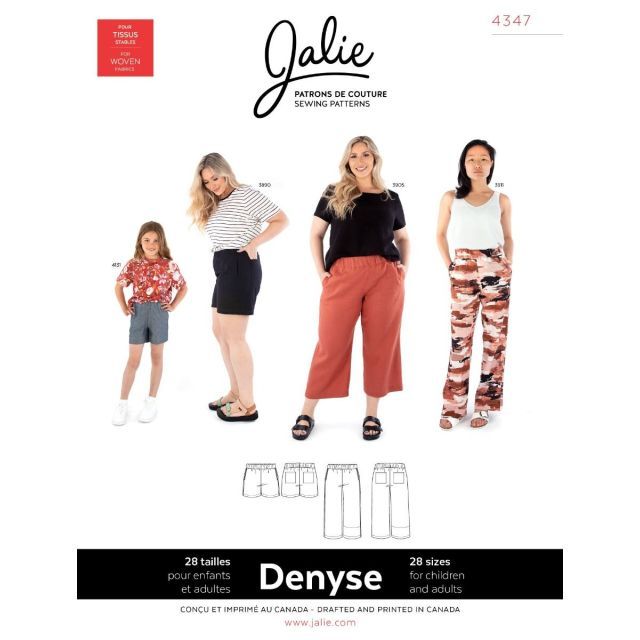 DENYSE Pull-on woven pants and shorts 4347 by Jalie