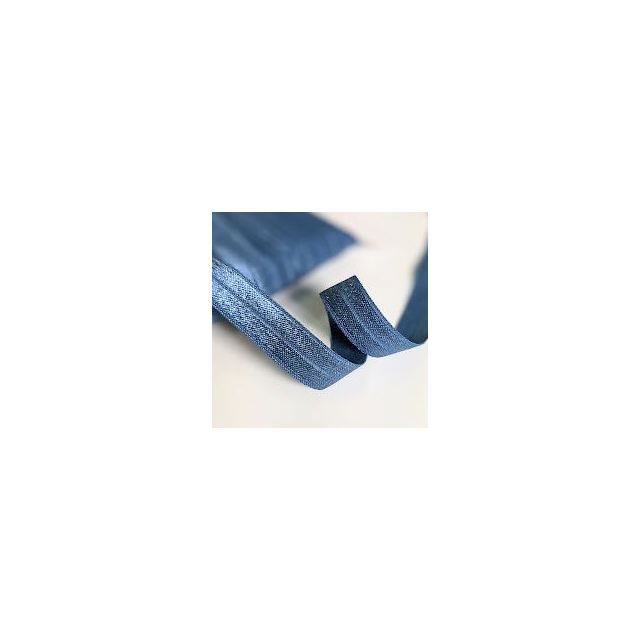 Fold over elastic - Denim Blue 17mm Col.528