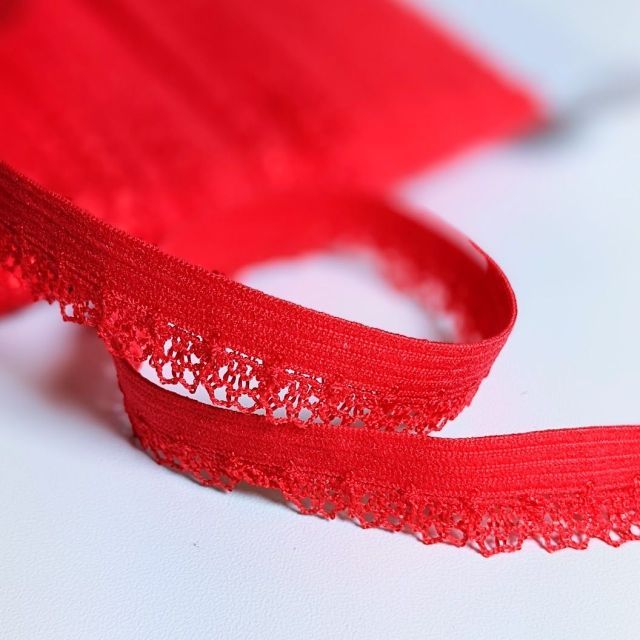 Picot Lace Trim 12mm - Red Col. 921