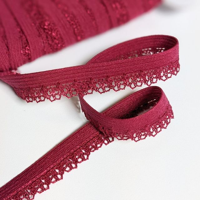 Picot Lace Trim 12mm - Cranberry Red Col. 924