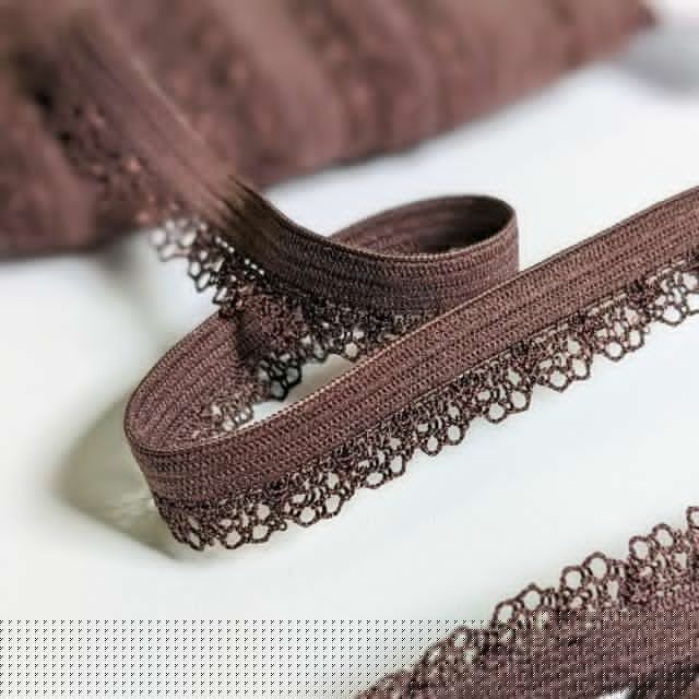 Picot Lace Trim 12mm - Chocolate Brown Col. 936