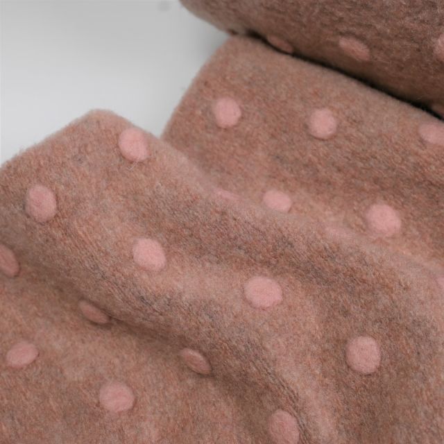 Knitted Boiled Wool - Dot - Old Rose