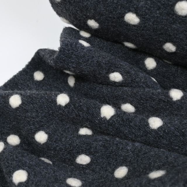 Knitted Boiled Wool - Dot - Charcoal