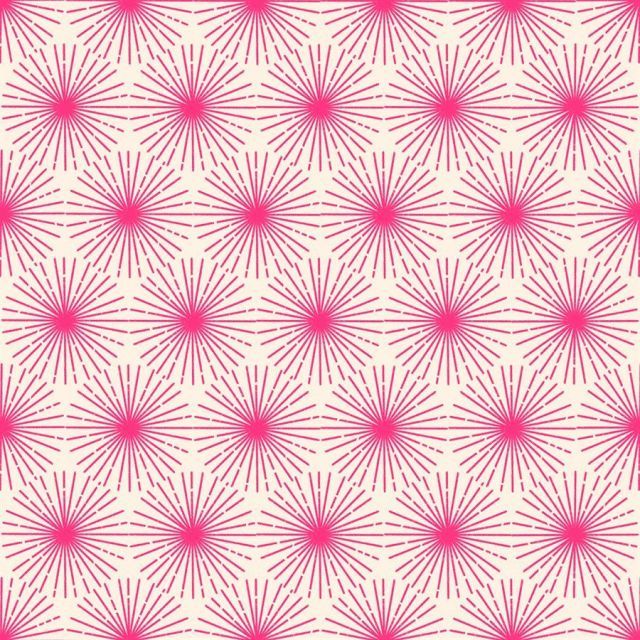 100% Cotton - "Sunbeam"  Beaming in Hot Pink - By Ruby Star Society per 1/2m