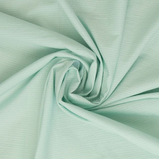 BOLT END - 130 CM - Seersucker "Anneli" 100% Cotton - Mint Green