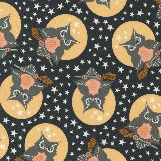 Owl  O Ween by Urban Chiks for Moda Fabrics - Owls on Midnight