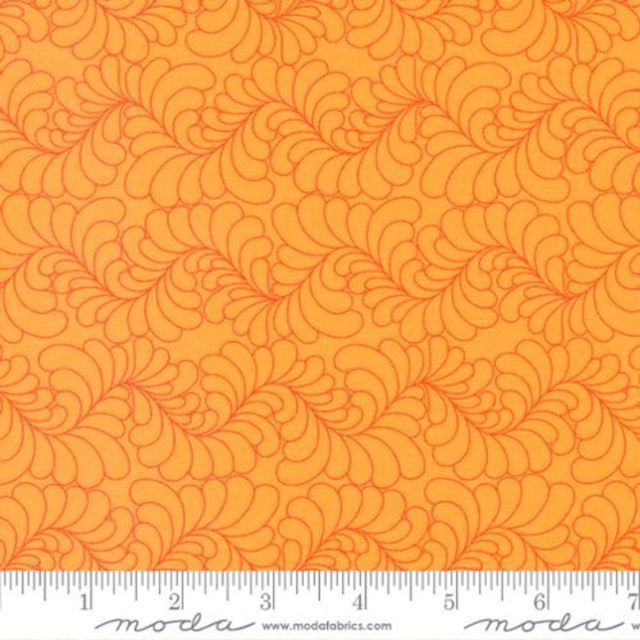 100% Cotton - Rainbow Sherbet Feathers Sariditty for Moda - Orange Col. 33