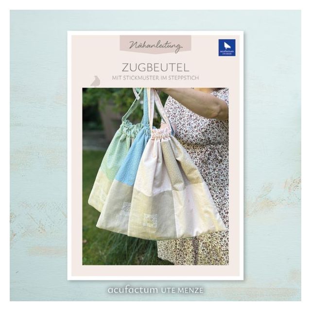 Sewing Pattern + Embroidery Pattern - Drawstring Bag by Acufactum (Printed)