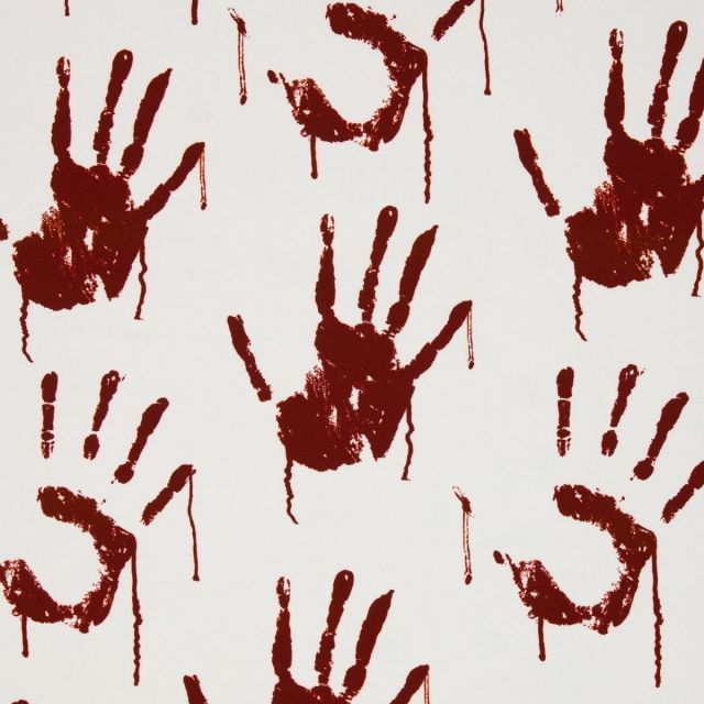 Halloween - Bloody Hands on White - French Terry