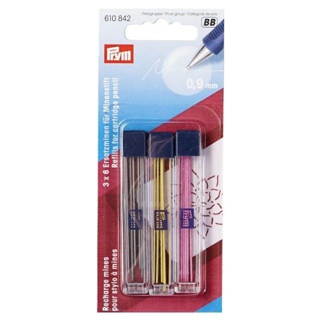 Mechanical Pencil refills - yellow/black/pink - Prym