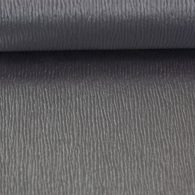 Faux Leather "Marlies" with dashed texture - Pewter -  LIMITED EDITION (Precut Panel approx 50cm x 135cm)