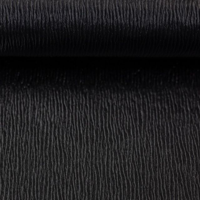 Faux Leather "Marlies" with dashed texture - Black -  LIMITED EDITION (Precut Panel approx 50cm x 135cm)