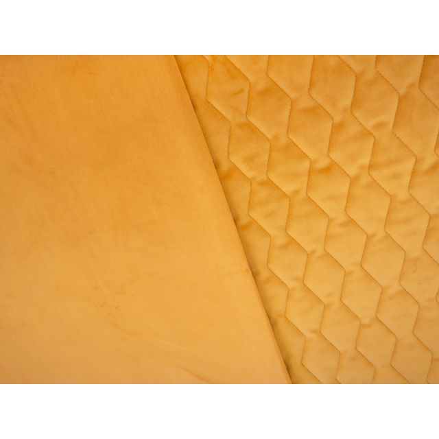Velvet Quilted Fabric "OSAKA" with padding unlined - Zig Zag Shape Honey Yellow - Swafing