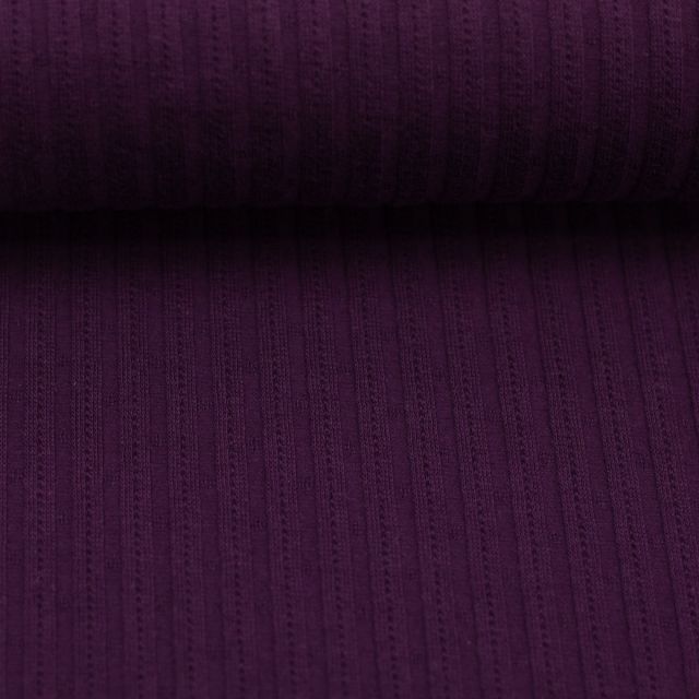 Ribbed Pointelle Knit "Florence" Purple