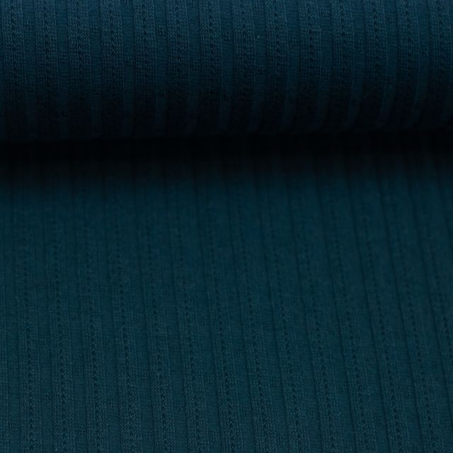 Ribbed Pointelle Knit "Florence" Teal