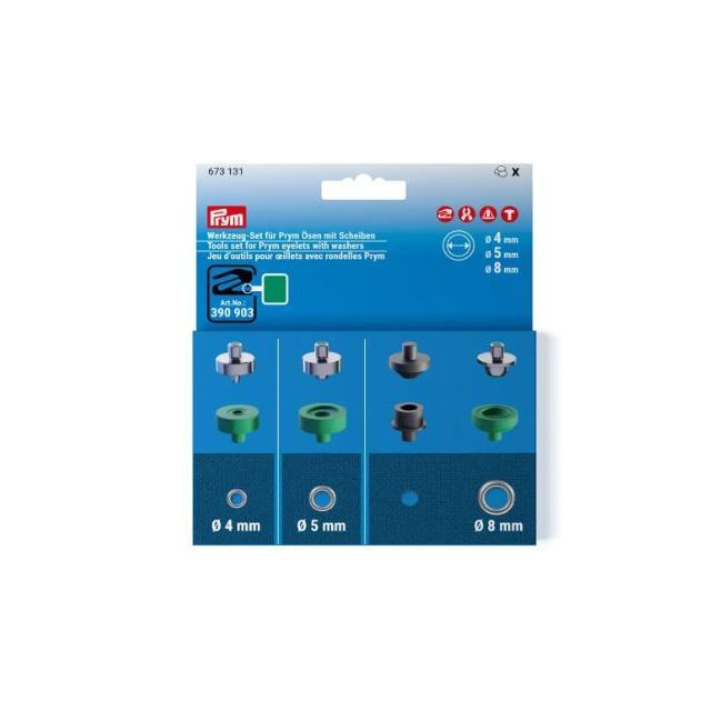 Tools set for Prym eyelets with washers in Ø 4mm, 5mm, 8mm - 673131