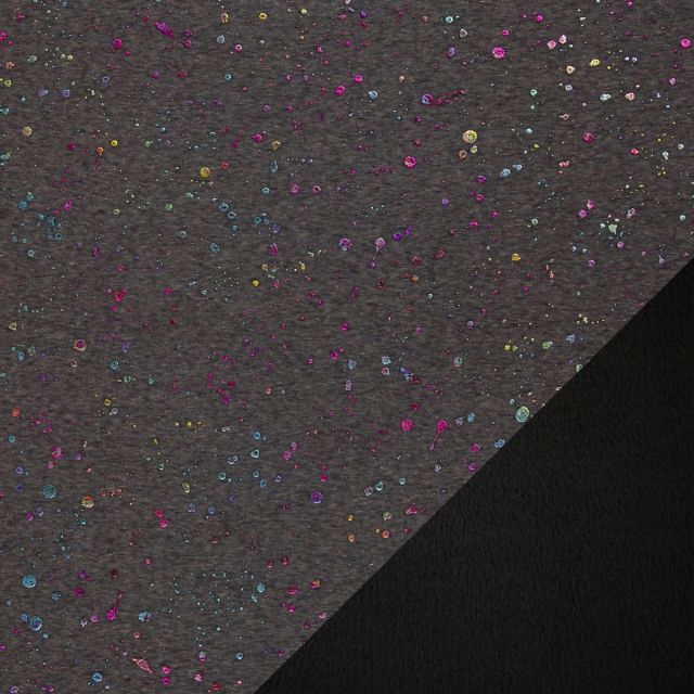 Alpine Fleece "Farsund" Midnight Blue Melange with Rainbow Drops