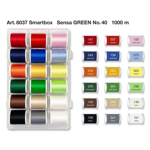 MADEIRA THREAD BOX - Smartbox Sensa Green - 18 x 1000 m / needles / color card