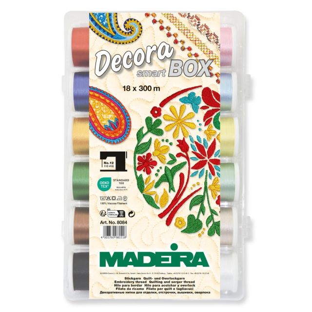 MADEIRA THREAD BOX - Smartbox DECORA no.12  - 18 x 300 m / needles / color card