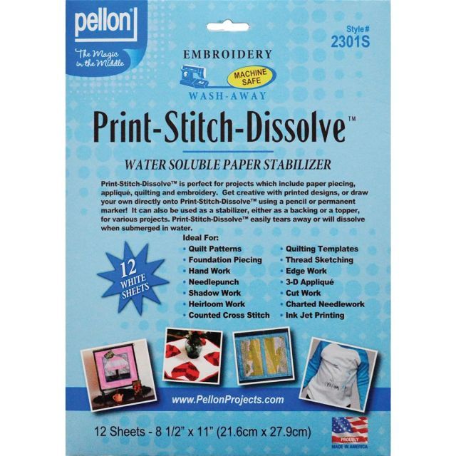 Print-Stitch_Dissolve Stabilizer by Pellon 2301S