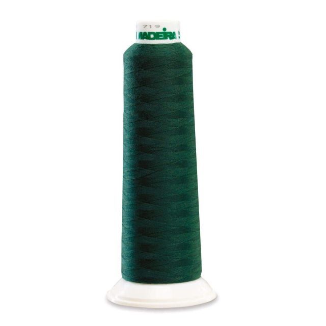 Madeira 8473 Polyester Serger Thread, Emerald Green 2000 Yd Cone