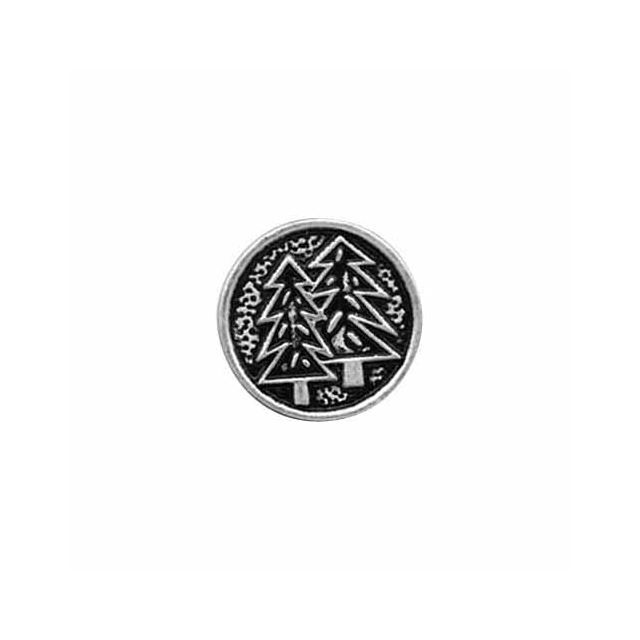 Shank Button - Antique Silver - 18mm (3⁄4″) - Fir Trees - 3 count