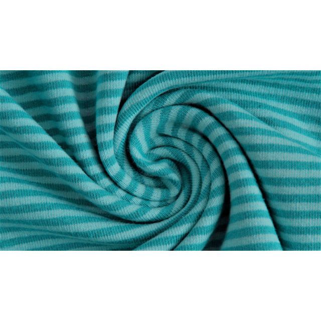 Mini Stripes 2mm - Aqua and Petrol - Yarn Dyed