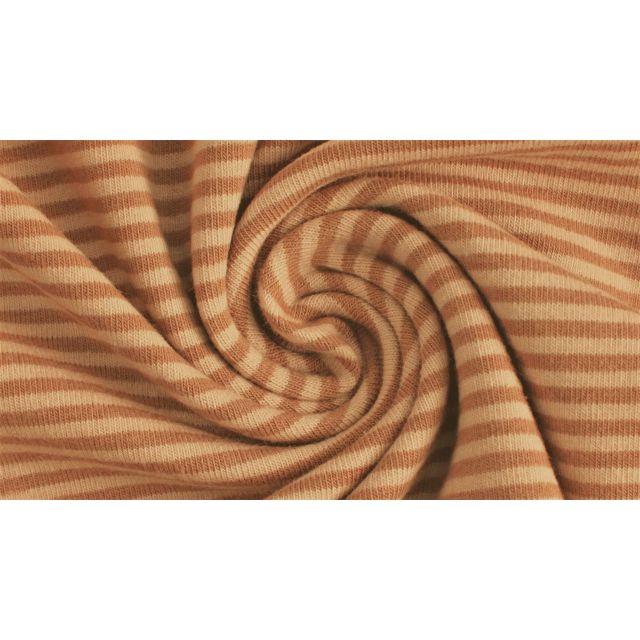 BOLT END - 165 CM - Mini Stripes 2mm - Camel and Taupe - Yarn Dyed