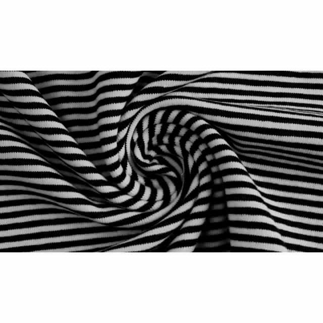 Mini Stripes 2mm - Black and White - Yarn Dyed