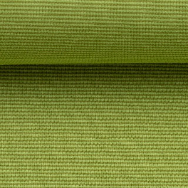 Cotton Jersey with Yarn Dyed Mini Stripes 1mm "Bella" Col. 2604 Kiwi/Grass Green