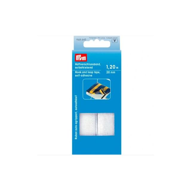PRYM - Velcro Tape White (Self Adhesive) 120cm x 20mm - (968645)