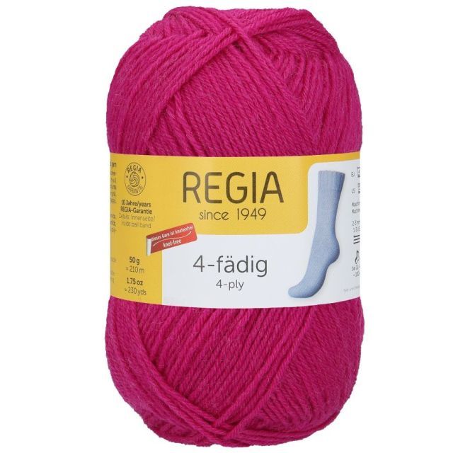 REGIA 4-Ply Solid Yarn 50g - Fuchsia