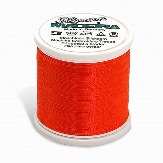 Madeira - 98451907 - Embroidery Thread - POLYNEON 40 NEON FLAME 440YD/400M  - Mimifabrics Canada
