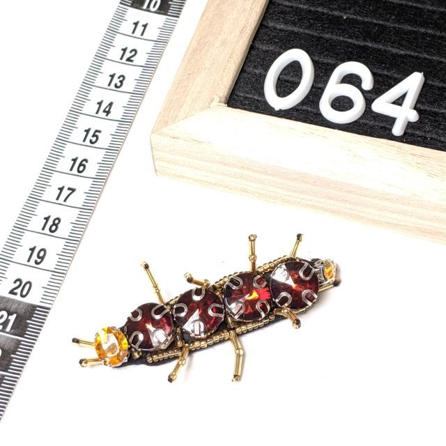 Patch 064 - Jewel Caterpillar 7x1cm - Sew On