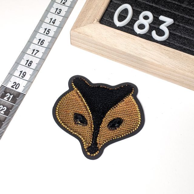 Patch 083 - Sequin Gold Fox 7x7cm - Iron On