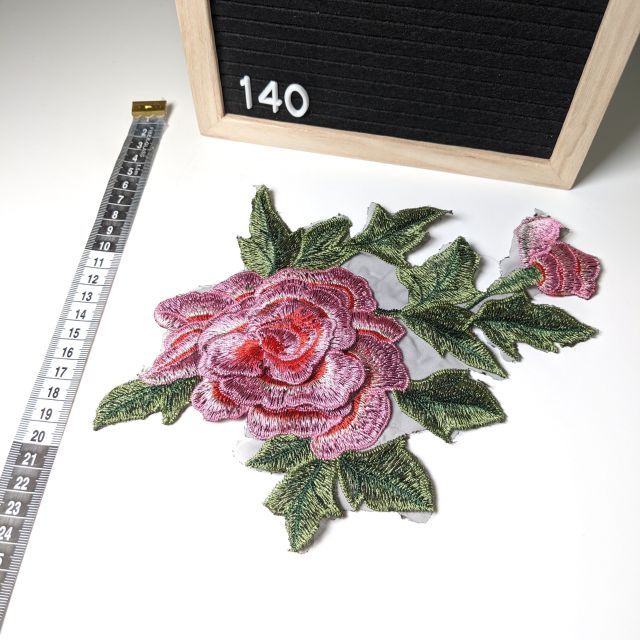 Patch 140 - 3D Rose Pink 19 x 26cm - Sew on