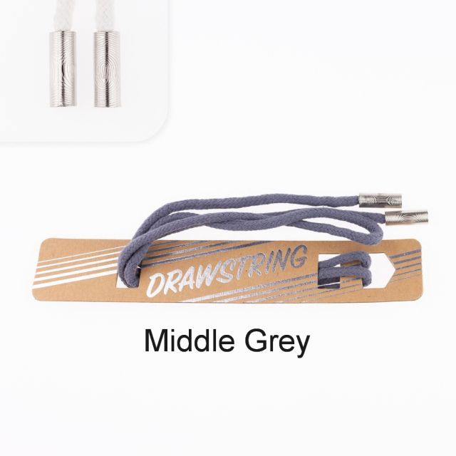 Middle Grey - 5mm Cording with Silver Cord End col. 445