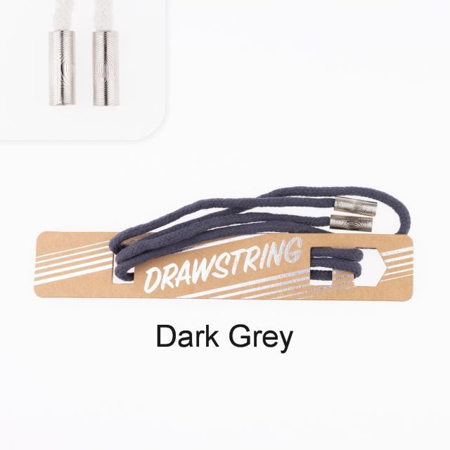 Dark Grey - 5mm Cording with Silver Cord End col. 446