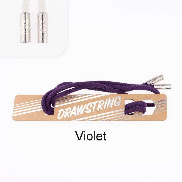 Violet - 5mm Cording with Silver Cord End col. 452