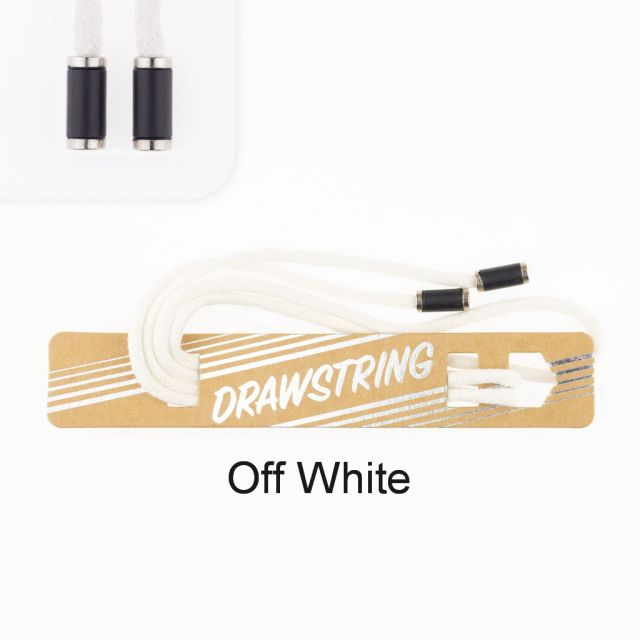 Off White- 5mm Cording with Black with Silver Trim Cord End