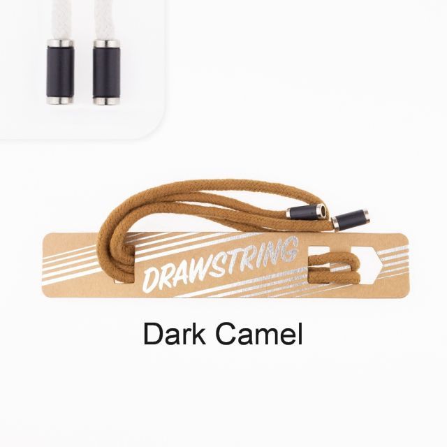 Dark Camel - 5mm Cording with Black with Silver Trim Cord End