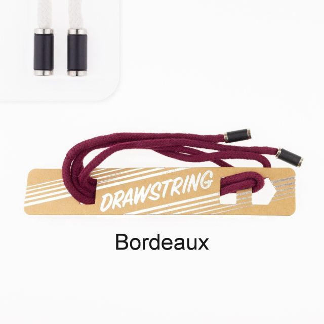 Bordeaux- 5mm Cording with Black with Silver Trim Cord End