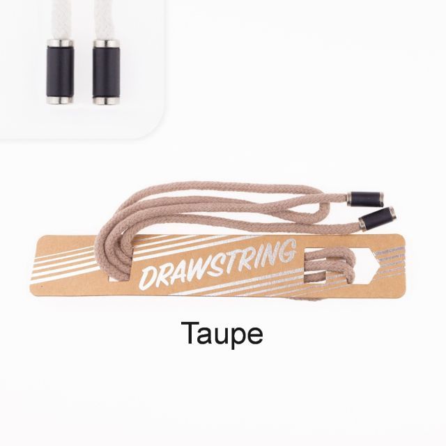Taupe - 5mm Cording with Black with Silver Trim Cord End col. 473