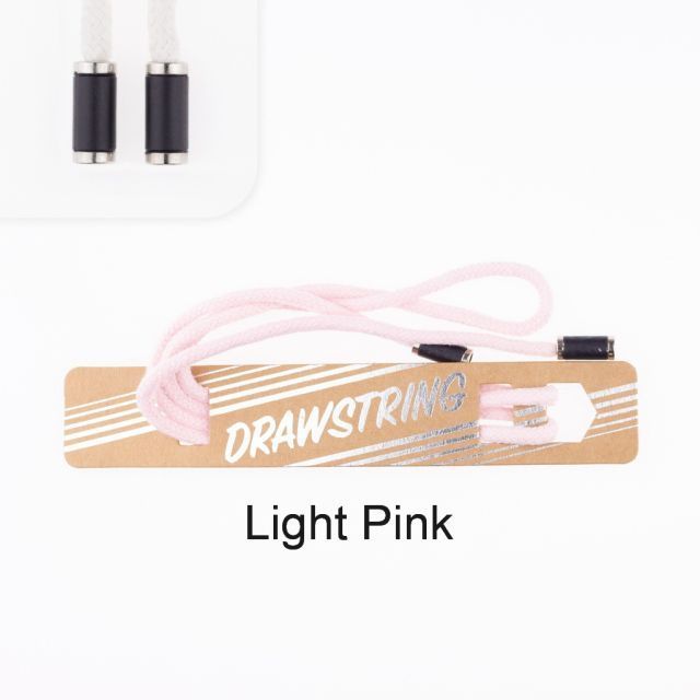 Light Pink - 5mm Cording with Black with Silver Trim Cord End col. 477