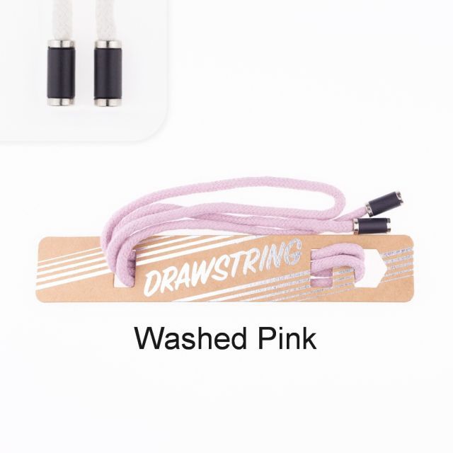 Washed Pink- 5mm Cording with Black with Silver Trim Cord End col. 482