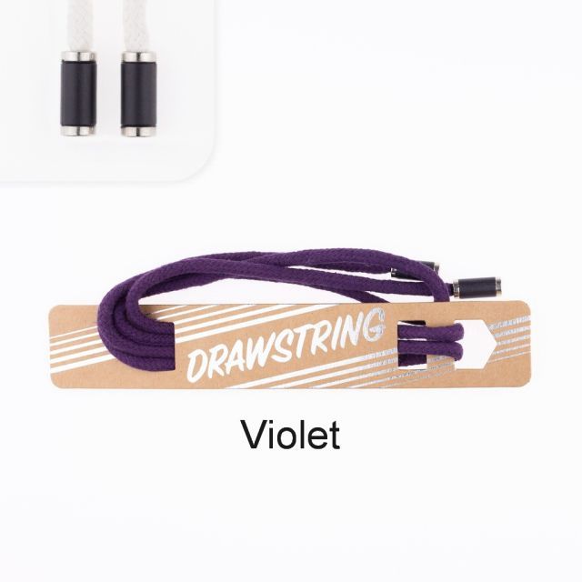 Violet- 5mm Cording with Black with Silver Trim Cord End col. 486